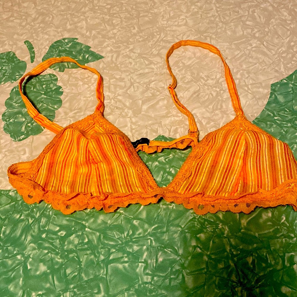 Orange striped bralette